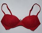34B Victoria's Secret Dream Angles Bra - Padded/No Wire/Lace Red