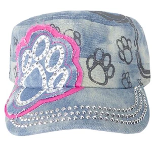 Rhinestone Paw Print Cadet Adult Sizing Dog Mom - NWT - Picture 1 of 12