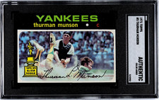 1971 Topps #5 Thurman Munson Rookie SGC Authentic New York Yankees Baseball Card