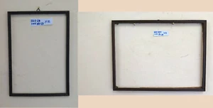 DUE CORNICI DI LEGNO PROFILO SOTTILE VECCHIE META' '900 PER QUADRI DIPINTI X12 - Foto 1 di 10