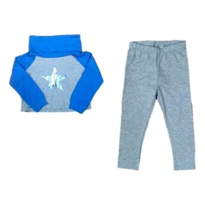 Crazy8 Girls Sweatshirt & Leggings Set Gray & Blue Star Print Size 18-24M - Picture 1 of 7