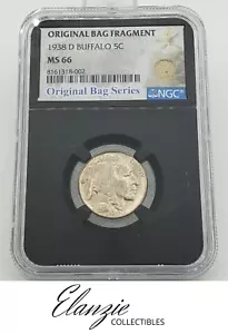 1938-D Buffalo Nickel Original Bag Fragment Series NGC MS66 - Picture 1 of 5