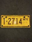 Wyoming Motorcycle 1983 License Plate 1-2714" WY 83