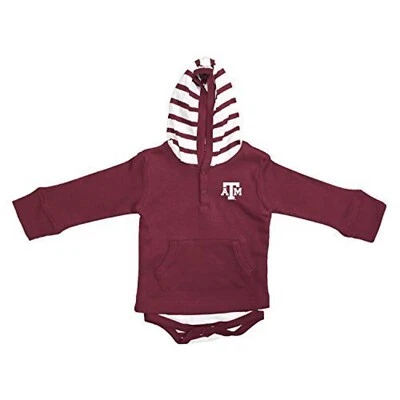 Texas A&M Aggies Toddler Striped Hooded Creeper Sweatshirt Jacket (12 Months) - Image 1 of 4