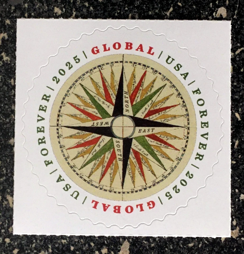 2025USA #5956 Global Forever Rate - Compass Rose - Single Stamp Mint  postage - Image 1 of 1