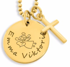 Namenskette vergoldet, Geschenk zur Taufe, Taufschmuck, Namensschmuck - Bild 1 von 3
