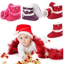 Infant Prewalker First Walkers Baby Shoes Snowflake Fuzzy Xmas Boots