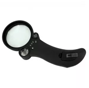 Lente di ingrandimento 2,5X 9X 16X ingrandimento luce UV LED 3 lenti impugnatura contorno - Foto 1 di 3
