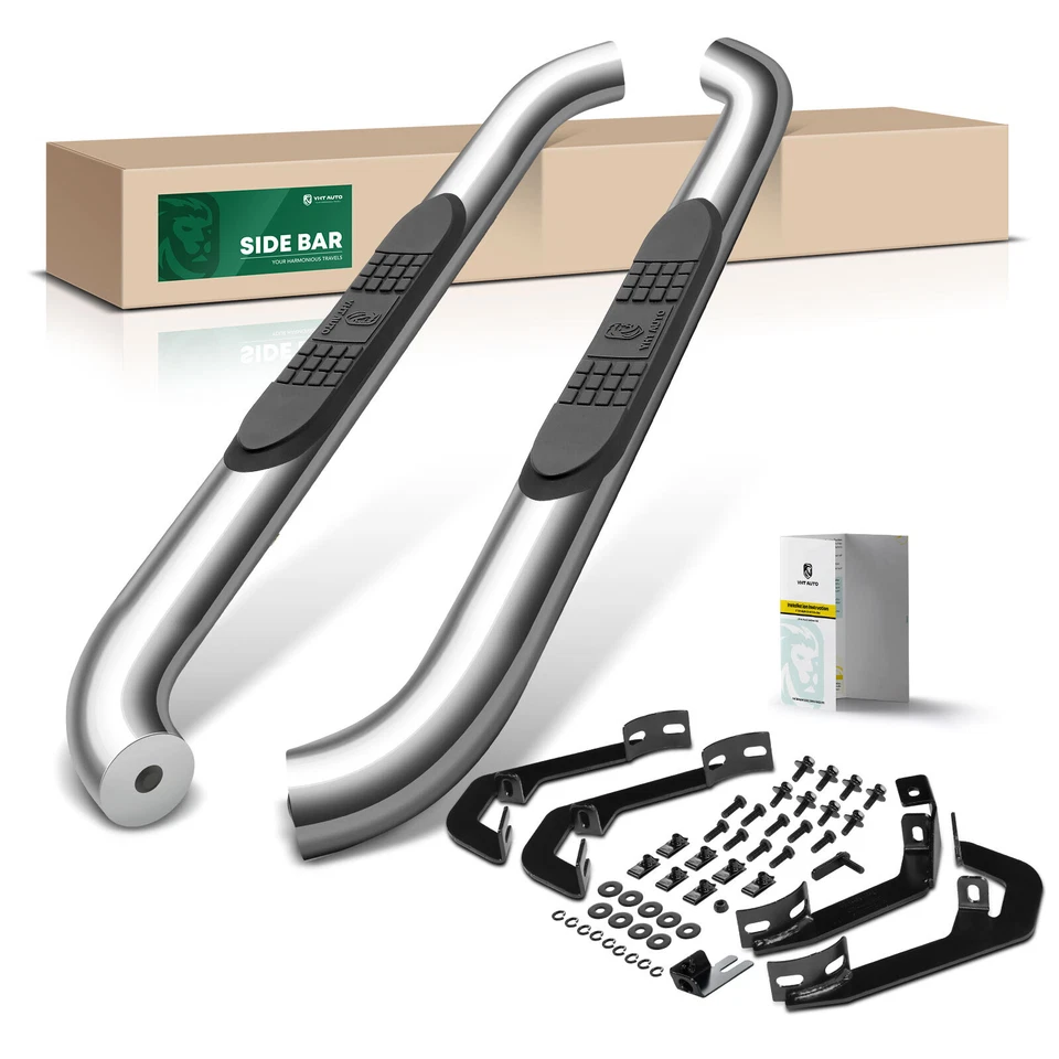 Barras de peldaños laterales de 4" cabina estándar para GMC Sierra 3500 HD Chevrolet Silverado 1500 Foto 1 de 4