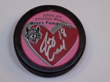 Chicago Wolves Wives Hockey Puck AHL Autographed Signed 2006 2007 Joey Crabb NHL