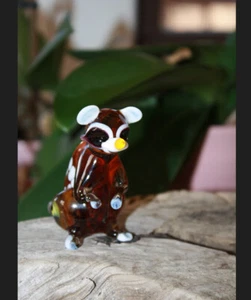 Kunst mundgeblasene Glasfigur Waschbär - Bild 1 von 4