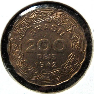 BRASILE - 200 REIS 1942 UNC KM# 545 - Foto 1 di 2