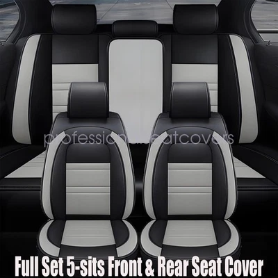 Fits Chevrolet Silverado GMC 1500 2500HD 3500HD Leather Car 5 Seat covers Gray Foto 1 de 4