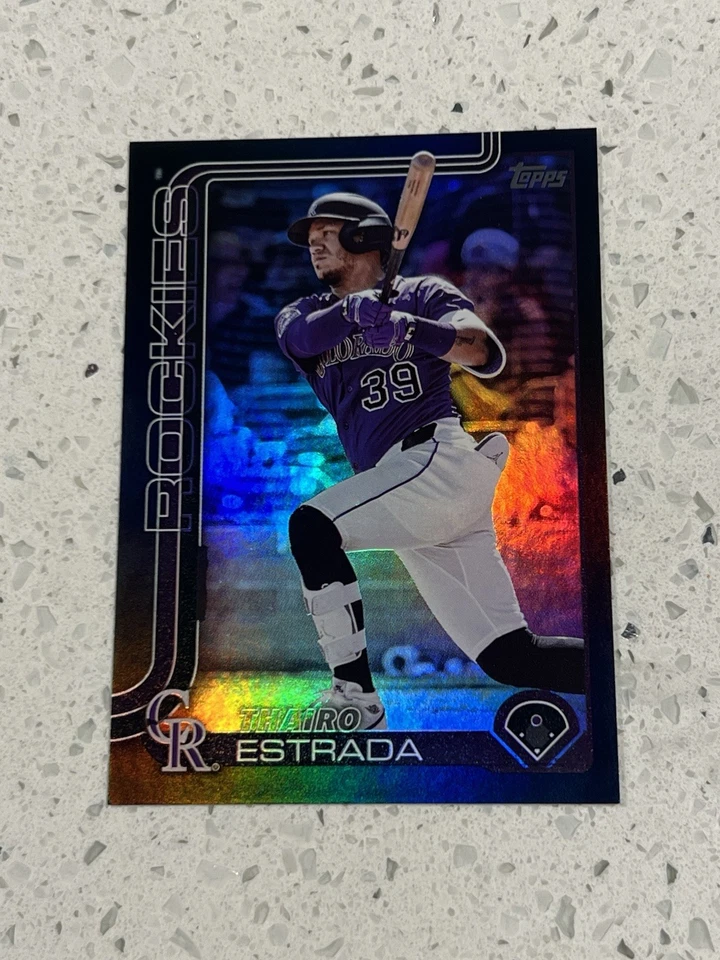 2025 Topps Update Colorado Rockies Thairo Estrada Black Rainbow Foil /10 - Image 1 of 2
