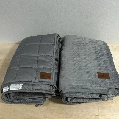 Pendleton 48x72" Gray 15lbs Weighted Blanket & Quilted Cooling Cover - Image 1 of 4