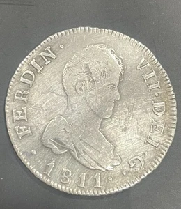 ESPAÑA. AÑO 1811. FERNANDO VII. 2 REALES PLATA CATALUÑA SF. PESO 5,4 GR - Bild 1 von 2