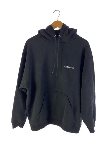 BALENCIAGA felpa con cappuccio M cotone nero tinta unita JP57 2020 01243 usata