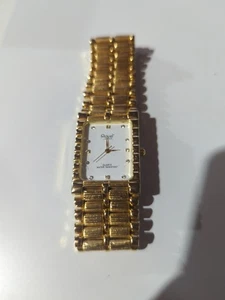 Acuet Japan Unisex Golduhr - Diamant Indizes - neue Batterie - Top Zustand! - Bild 1 von 8