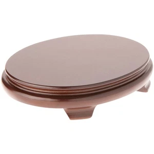 Plymor Walnut Oval Wood Veneer Footed Display Base, 9.5" W x 7.5" D x 2" H - Picture 1 of 1