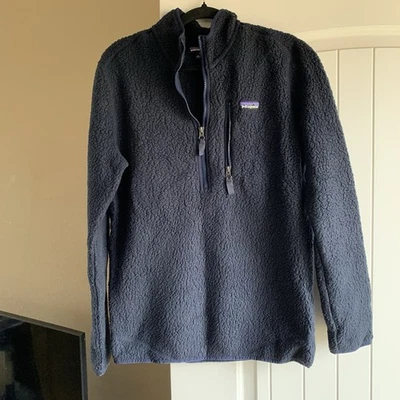 Patagonia Fleece Men Sz Medium Blue Quarter Zip Outdoor Hiking Sweater Jacket - Image 1 of 4