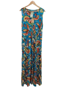BODEN Ladies UK Size 14R Blue Multi-Coloured Paisley Print Maxi Dress New w Tags - Picture 1 of 11