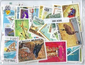 Asia Stamp Collection - 200 Different Stamps - Picture 1 of 1