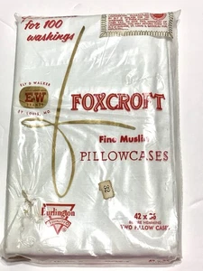 New Old Stock Burlington Foxcroft Ely & Walker weiß Musselin Kissenbezüge 42 x 36 - Bild 1 von 7