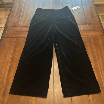 Мягкое окружение Ария бархата широкие ноги брюки черный укороченный маленький новый с Ярлыками $110 PM - Изображение 1 из 4
