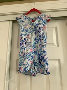Lilly Pulitzer Girls Romee Romper in “Breakwater Tint.” Girls size 4-5. - Picture 1 of 3