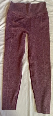 ROSA Victoria's Secret Jaspeado Granate Acanalado Acogedor Activo Yoga Leggings Talla M Foto 1 de 4