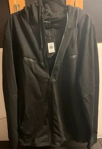 WT02 Men's Long Sleeve Black Color Blocked Fleece Jacket 2XL - Picture 1 of 3