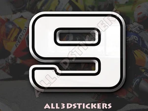 Autocollant Résine Nombre 9 Neuf 3D Couleur Blanc Dimension 75mm - Bild 1 von 1