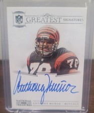 2022 PANINI NATIONAL TREASURES ANTHONY MUNOZ GREATEST SIGNATURE ON CARD AUTO /25