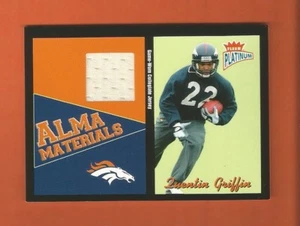 MAGLIA FLEER PLATINUM ALMA MATERIALI 2003 RC QUENTIN GRIFFIN #AM-QG BRONCOS - Foto 1 di 1