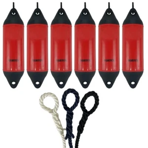 6 x HURRICANE Vortex Bootsfender: rot PM02 - FREE SPLICED END 10MM SEIL - Bild 1 von 2