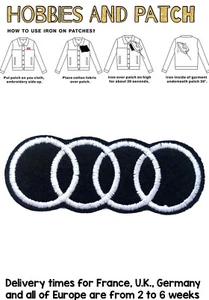 Aufnäher Audi Automarke Logo Aufbügeln Nähen Stickerei Abzeichen Auto Aufnäher Thermo - Bild 1 von 2