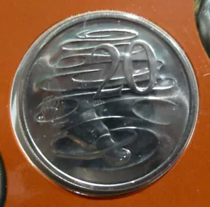 1986 Australian Twenty cent 20c coin - Platypus - UNC ex RAM mint set - Bild 1 von 2