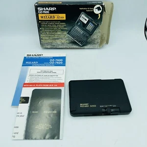 Sharp Electronic ￼Organizer Wizard 32KB  (OZ-7600) - Tested Working! Box/Manual - Picture 1 of 16