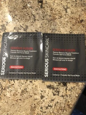 Serious Skincare Twin Pack Fusion Transfer Gel Facial Mask -SEALED Foto 1 de 3