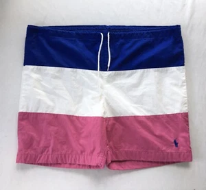 Vtg Polo Ralph Lauren Fabric Lined Swim Trunks Shorts Color Block Adult XL - Picture 1 of 11