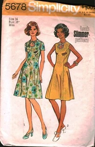 Vestido 5678 Vintage Simplicity Costura Patrón Misses Años 70 Look Delgado 16 Fuera de Stock - Imagen 1 de 2