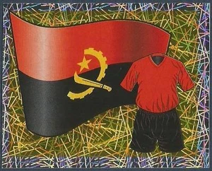 MERLIN-ENGLAND 2006 WORLD CUP- #277-ANGOLA TEAM FLAG & KITSILVER FOIL - Picture 1 of 1