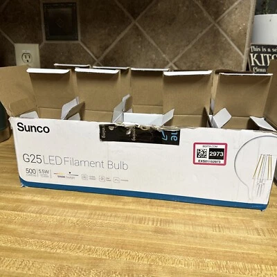 Sunco 9 Pack G25 LED 5.5w 500 Lumens Light Bulbs - Image 1 of 2