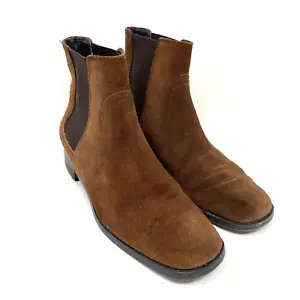 Aquatalia Womens Brown Tamera Suede Chelsea Ankle Boots Shoe Size US 7 - Picture 1 of 12