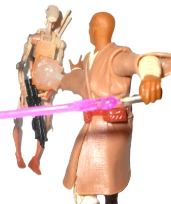 STAR WARS attack of the clones MACE WINDU vs BATTLE DROID 2002 complete aotc del - Image 1 of 4