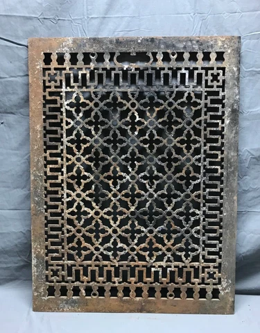 Antique 21x29 Cold Air Return Heat Cast Grate Grill Gothic Floor Vent 1526-22B Cover