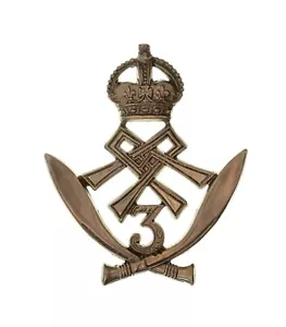 3rd Queen's Alexanders Propio Rifles Gurkha Gorra Insignia Metal Blanco - Imagen 1 de 1