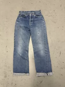 Vintage Early 1950s Levi’s 501 Selvedge Denim Jeans Jerky Tab V Stitch 26x27 40s - Picture 1 of 17