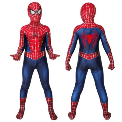 Spider-Man Costume Cosplay Suit Kids Peter Parker Jumpsuit - Image 1 of 4