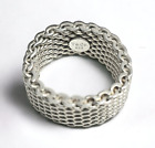 .925 Sterling Silver Tiffany & Co. Somerset Mesh Size 6.5 Band Ring